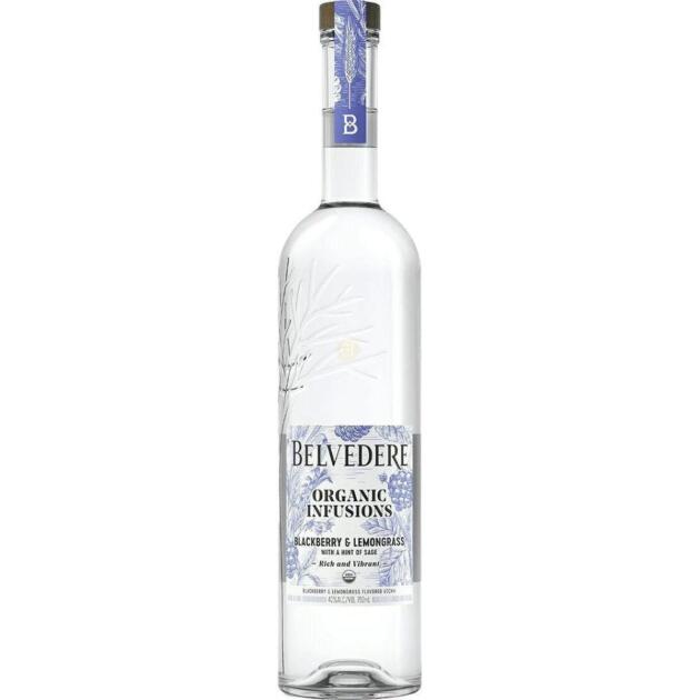 BELVEDERE VOD ORG BLKBRY&LEM 80 750ML