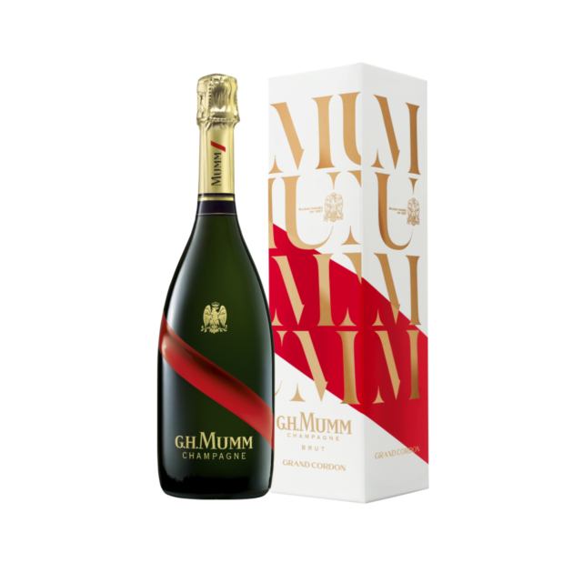 GH MUMM GRAND CORDON BRUTW/2FLUTES 750ML