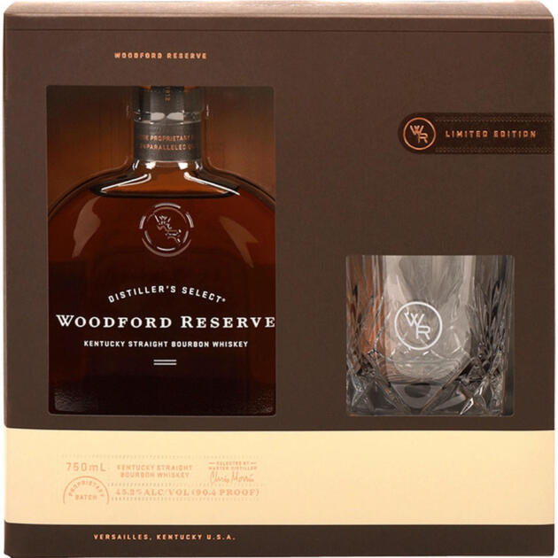 WOODFORD RSV BRBN W/1 ROCKS GLS 6B 750ML