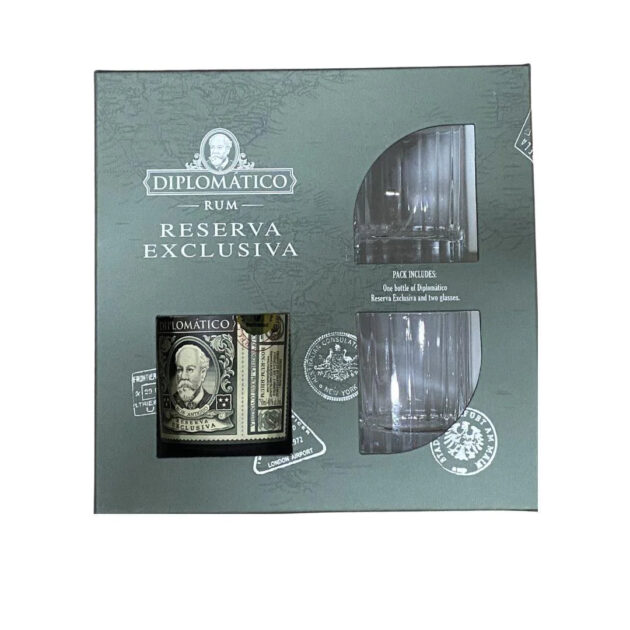 DIPLOMATICO RUM EXCLU W/RCK GLS  6B 750ML