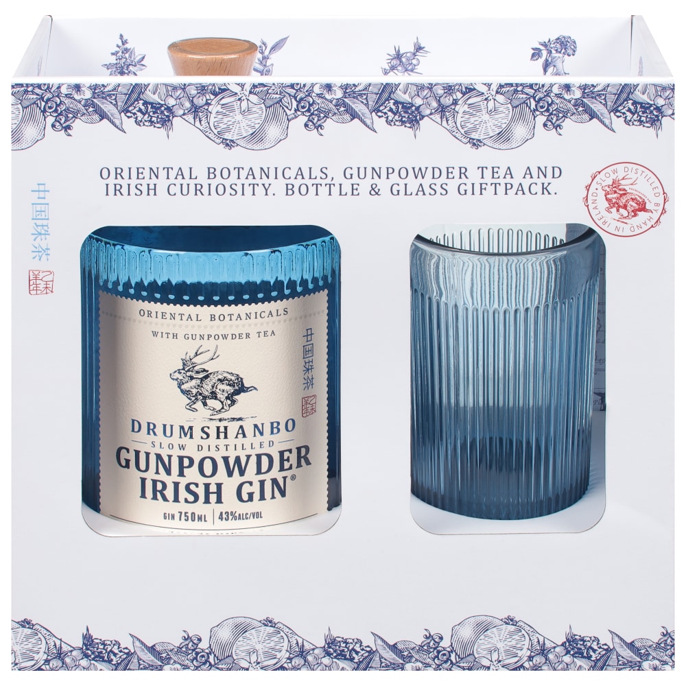 DRUMSHANBO GUNPOWDER GIN 86 W/GLS 750ML