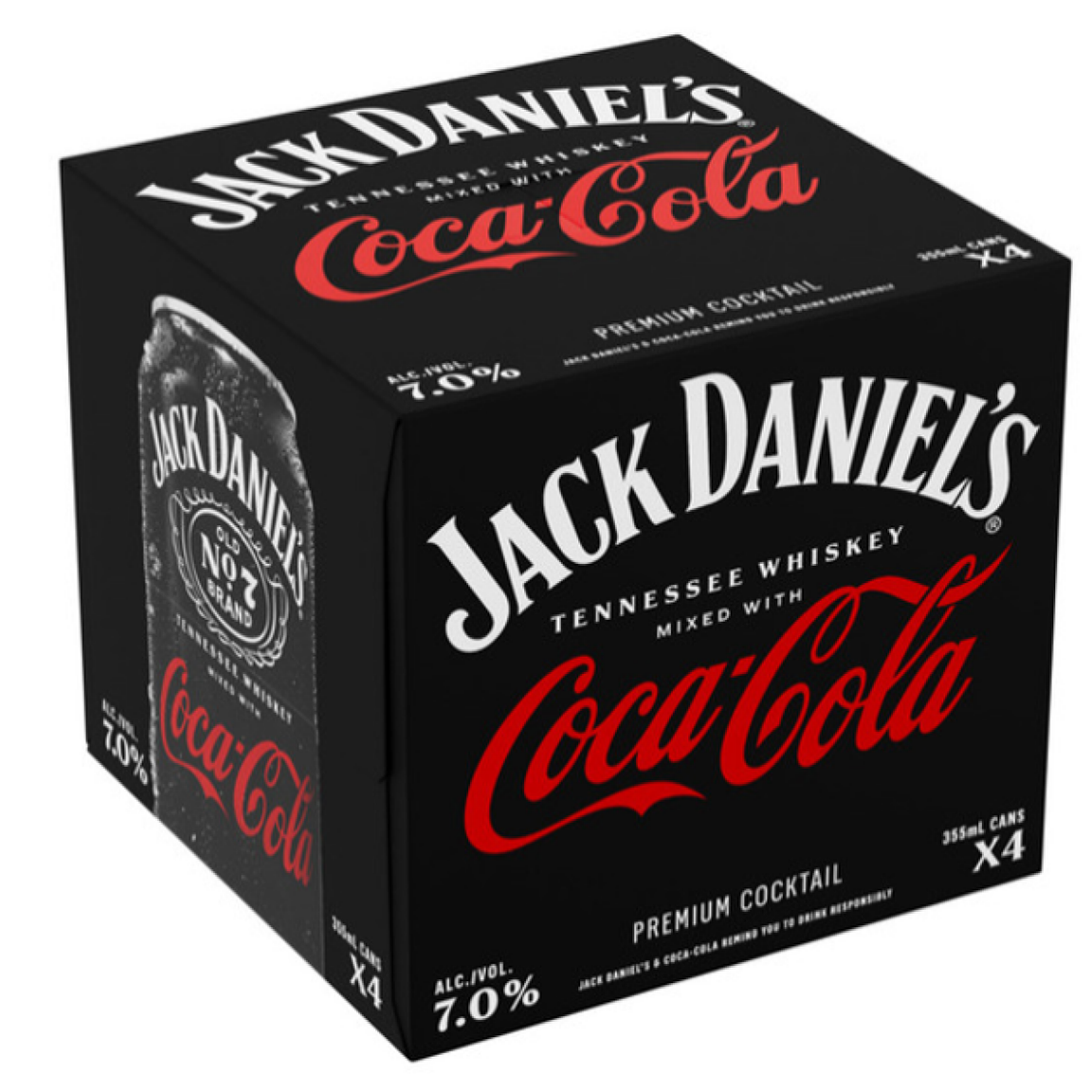 J DANIELS & COKE ZERO CAN 6/4PK 355ML