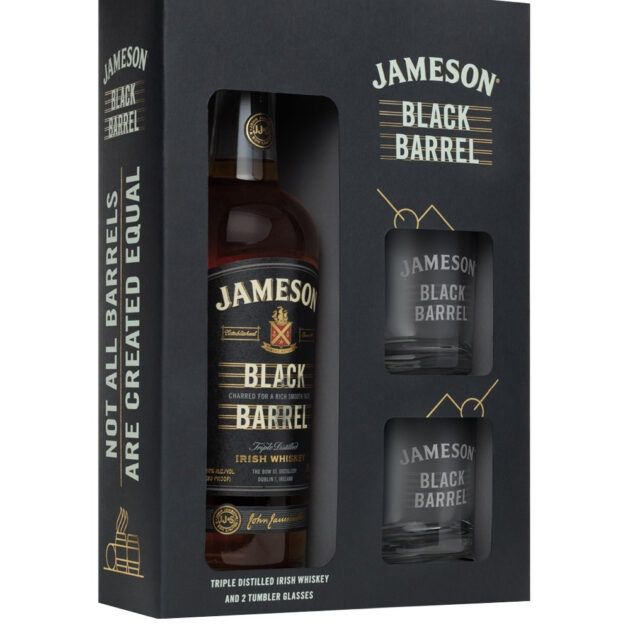 JAMESON IRISH BLK BRL 80 W/2 GLS 750ML