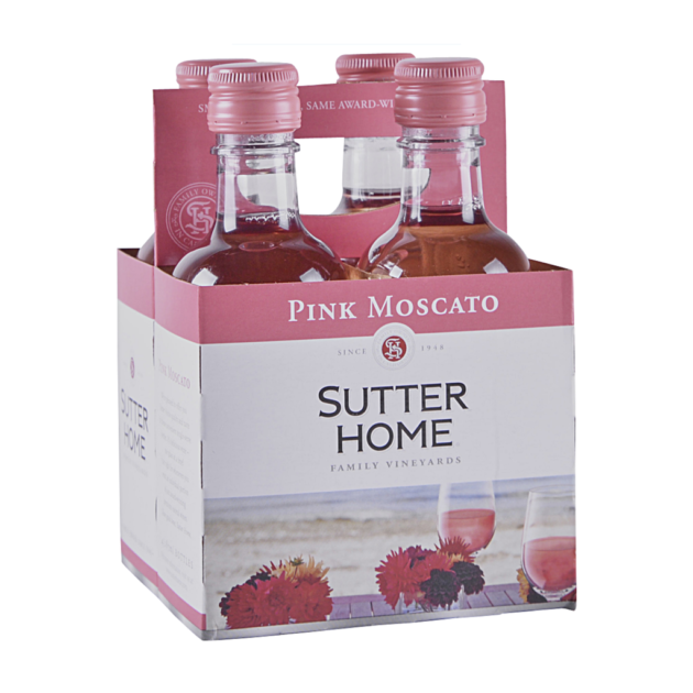 SUTTER HOME PINK MOSCATO PET 6/4PK 187ML