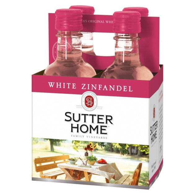 SUTTER HOME WHITE ZINF 6/4PK PET 187ML